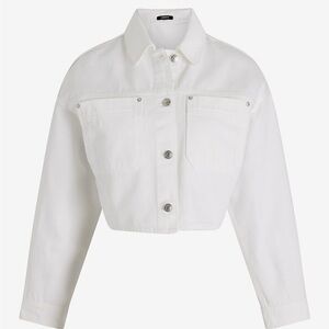 Express White Cropped Jean Shacket